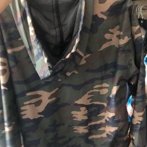 Camo rain jacket pull over